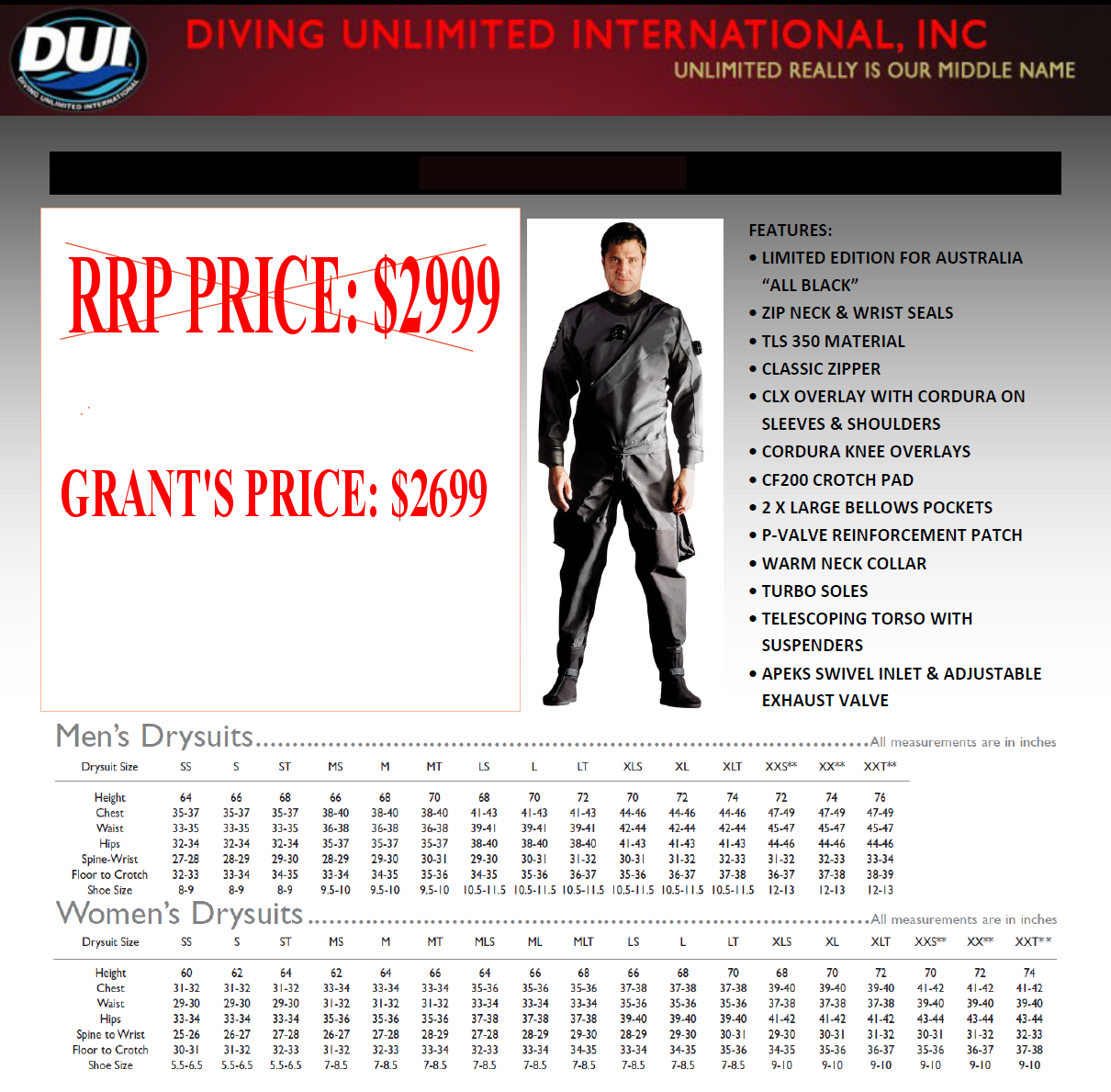 DIVELOG-MAY JUNE DUI DRYSUIT SPECIAL