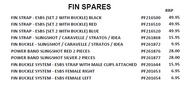 AQUALUNG / TECHNISUB FIN SPARES