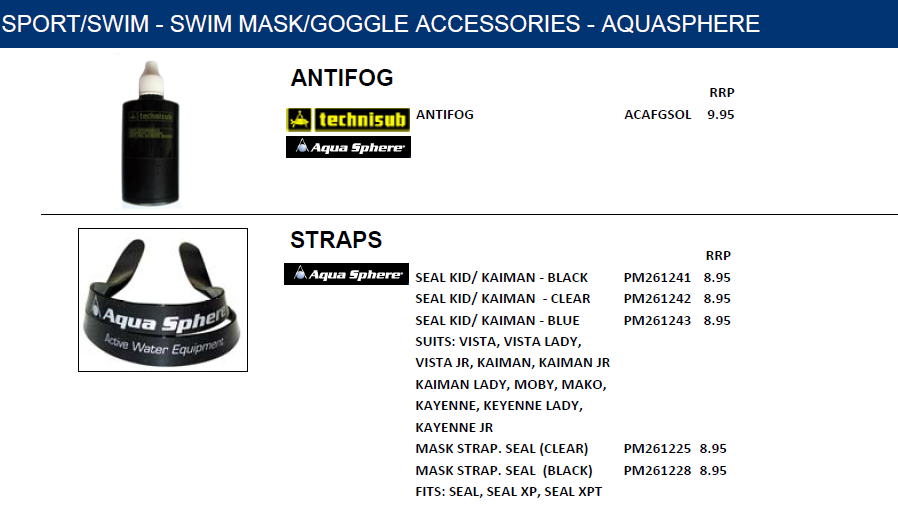 GOGGLE/MASK ACCESSORIES