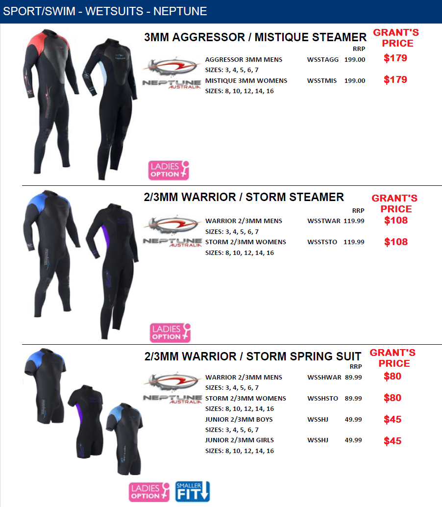 SPORTS/SWIM WETSUITS