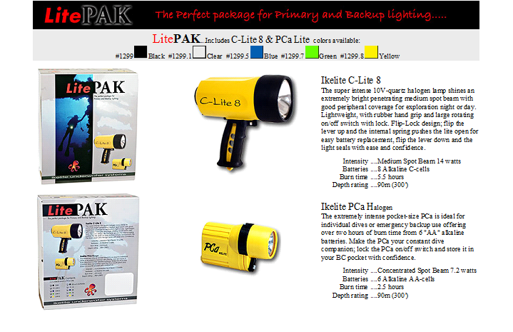 Details about   Ikelite PCa Halogen Waterproof Dive Light Used in box w/ docs 3 color choices 