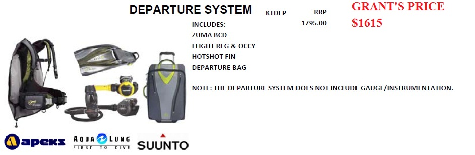 DEPARTURE DIVE SYSTEM - DESIGNED FOR A TRAVELLING DIVER