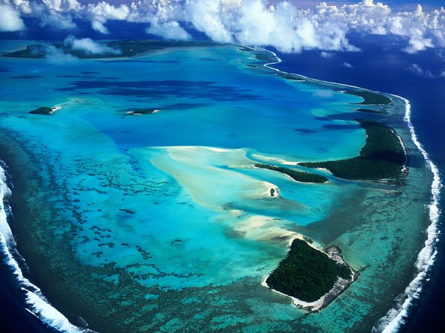 Aerial View of Aitutaki Island