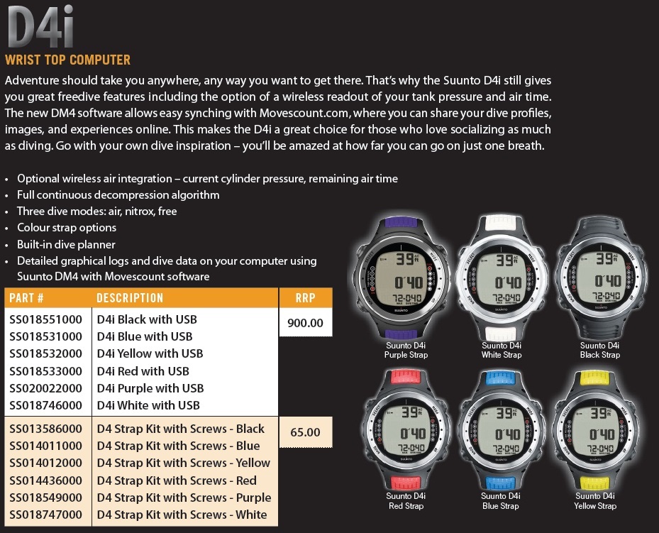 SUUNTO D4i DIVE COMPUTER