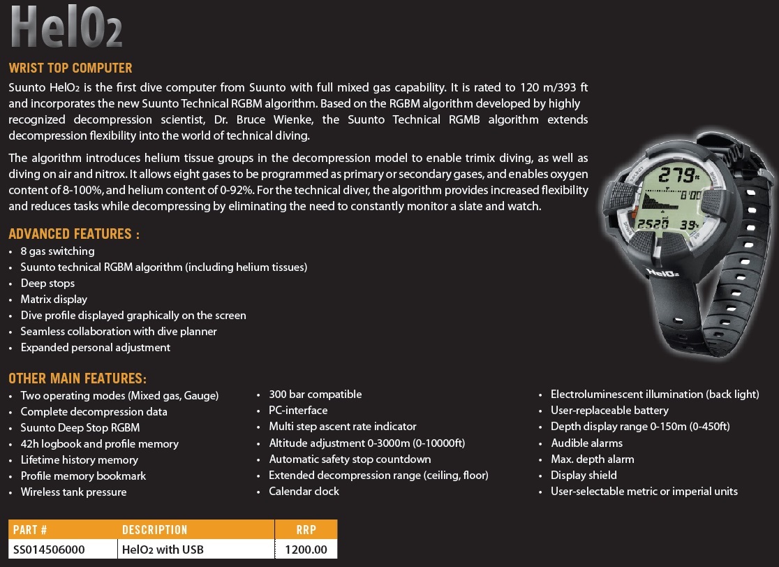 SUUNTO Hel02 DIVE COMPUTER