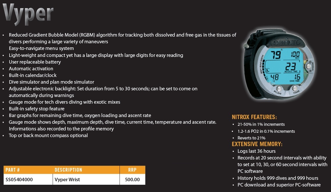 SUUNTO VIPER DIVE COMPUTER
