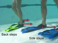Walking in fins